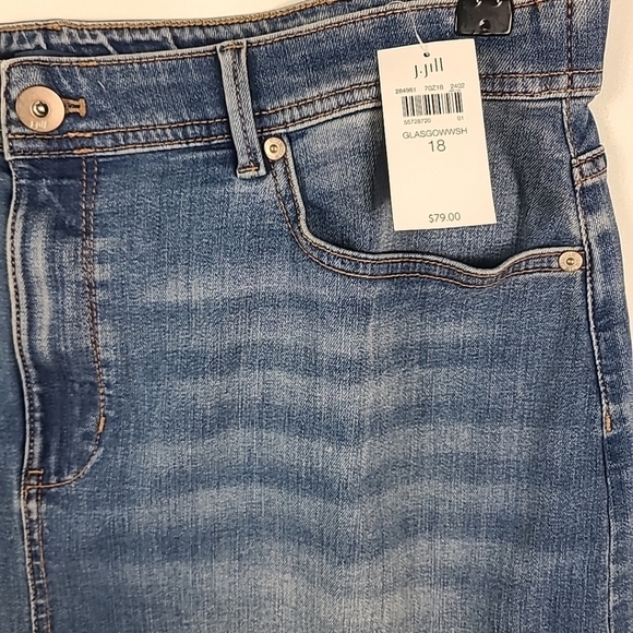 NEW J Jill Denim Skirt Sz 18 Retail $79 NWT (Waist 36,Length 26") - Picture 2 of 4